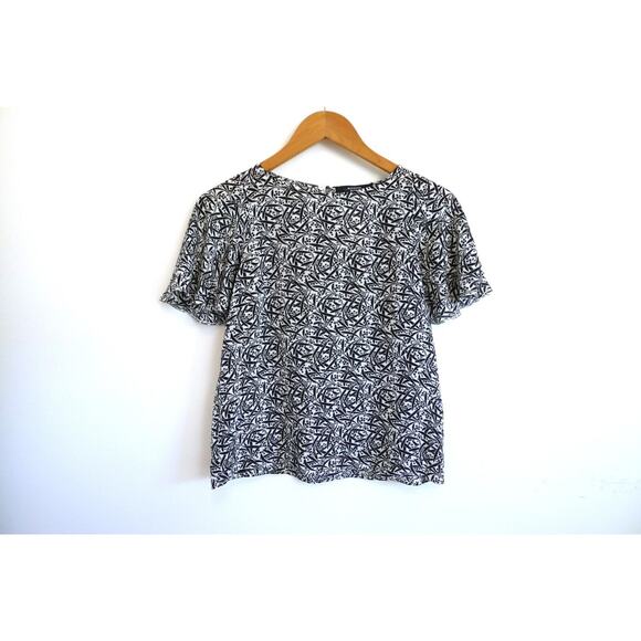 WEEKEND MAX MARA Silk Flutter Sleeve Shirt Blouse Top Neiman Marcus 0 XS $425 - Picture 2 of 11